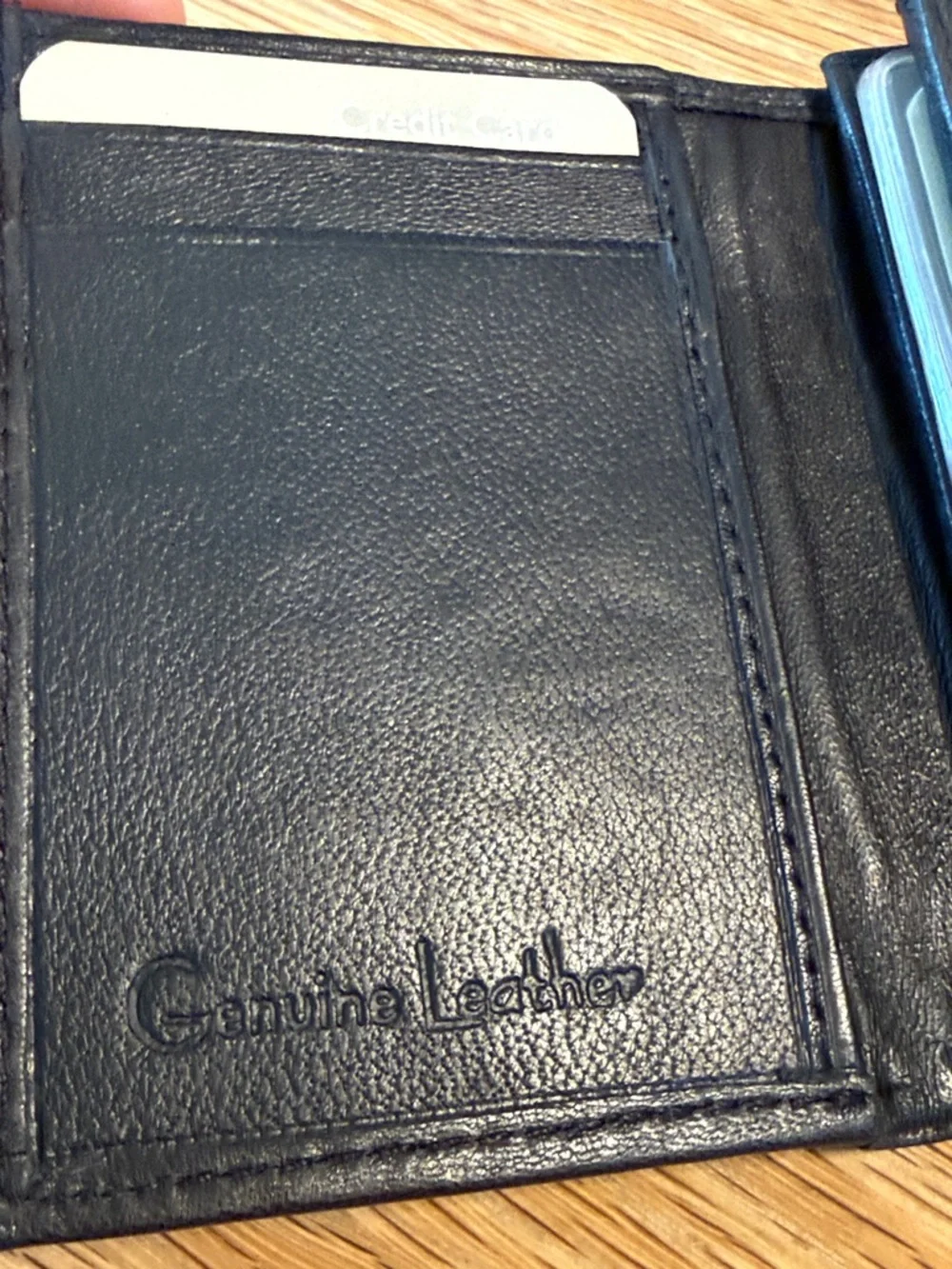 Classic Black Trifold Men's Wallet - Lots of Card Holder Spaces. Soft.